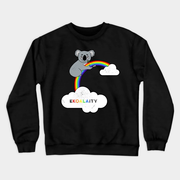 CUTE KOALA Funny Rainbow Flag Gay Pride Shirt Men Women Kids Gift Crewneck Sweatshirt by clickbong12